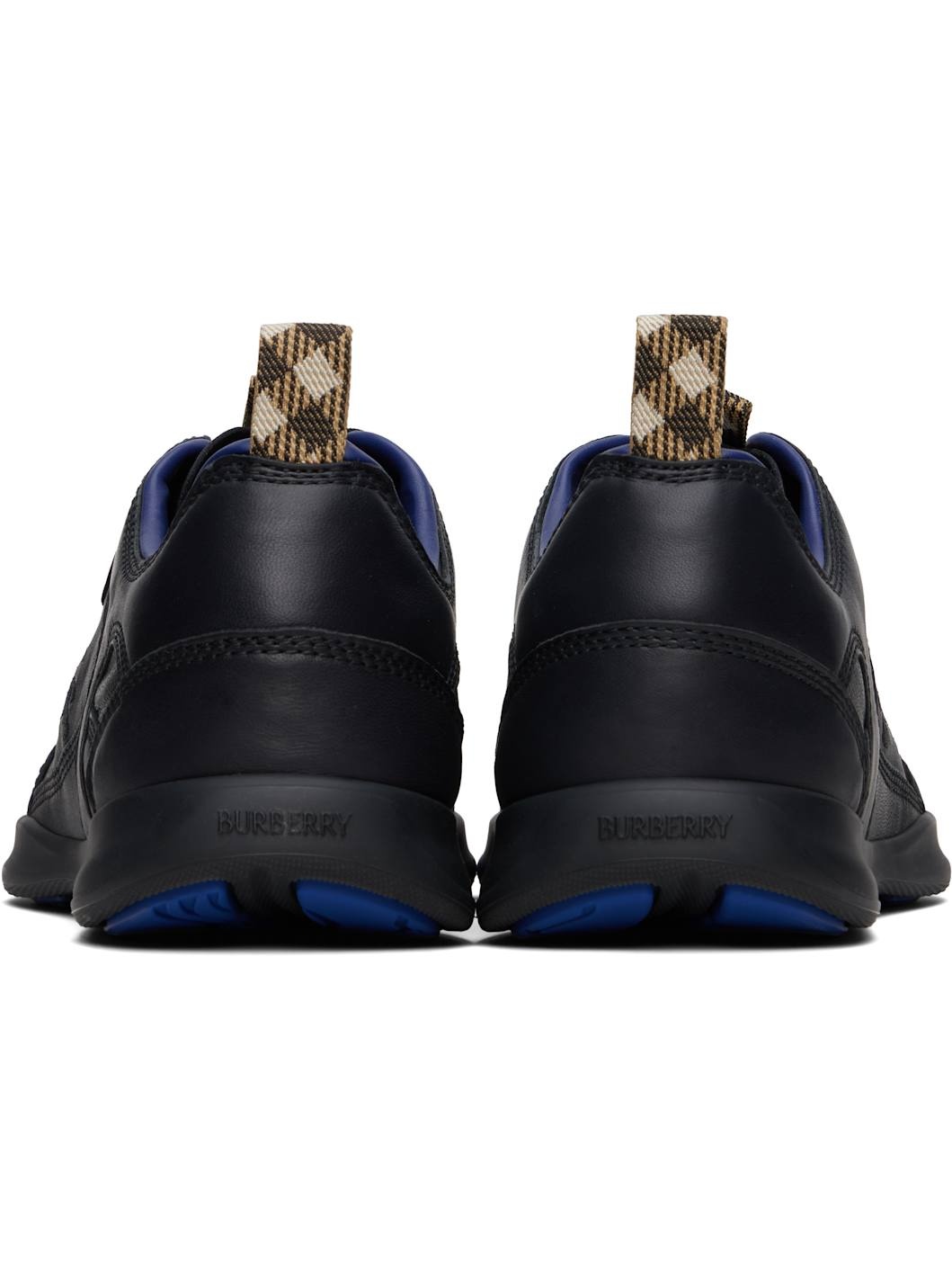 Black Leather Matrix Sneakers - 2