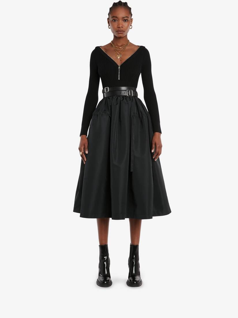 Zip Knit Jumper in Black - 2