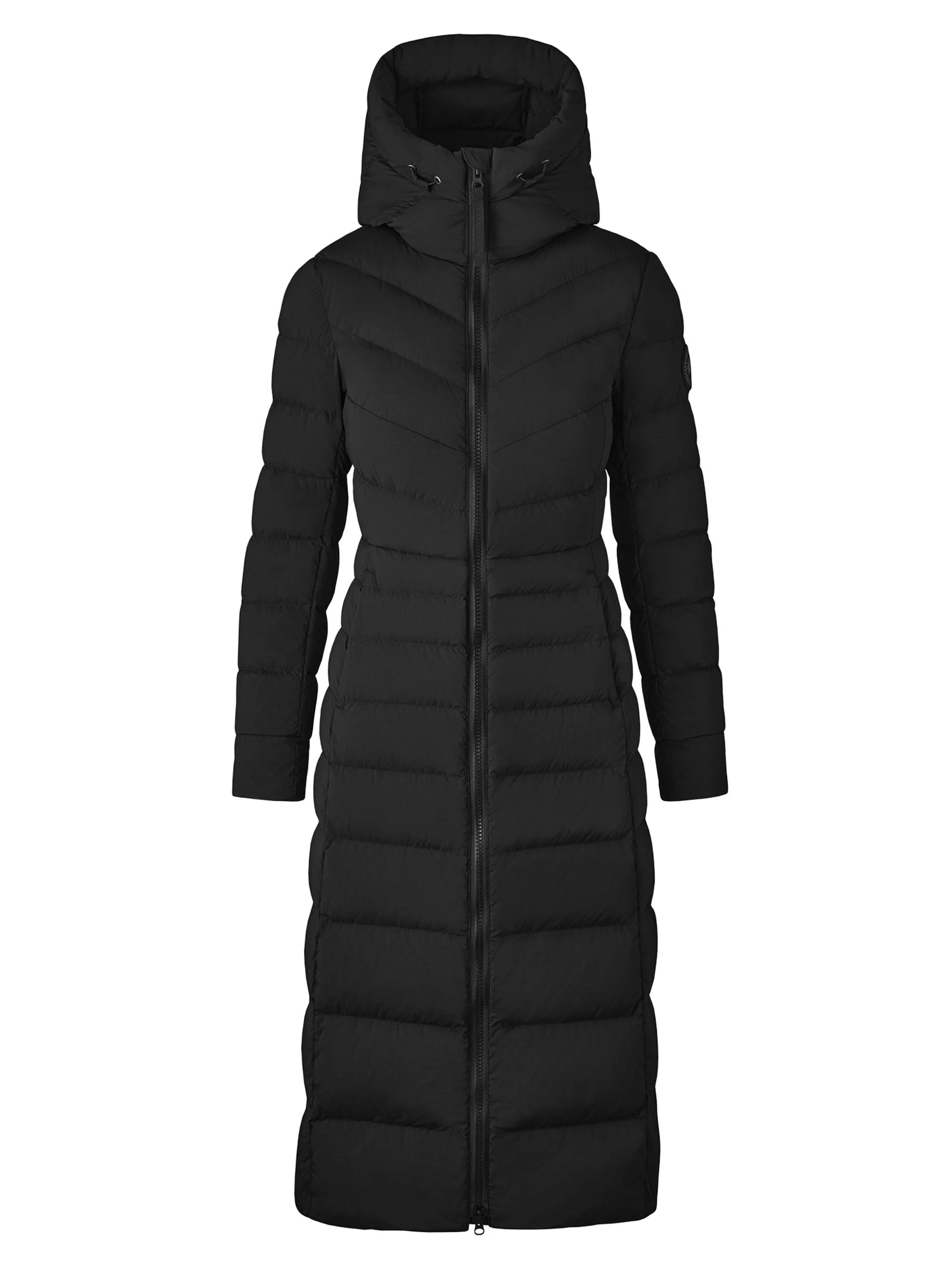 Women's Clair Quilted Nylon Long Coat - Black - 1