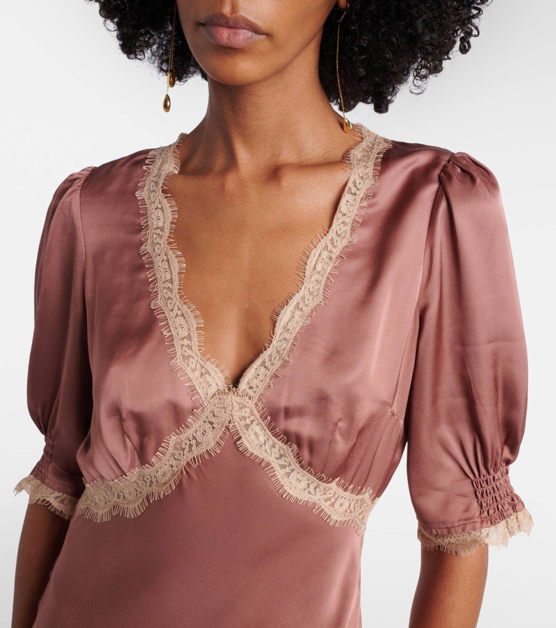 Annina lace-trimmed satin midi skirt 4