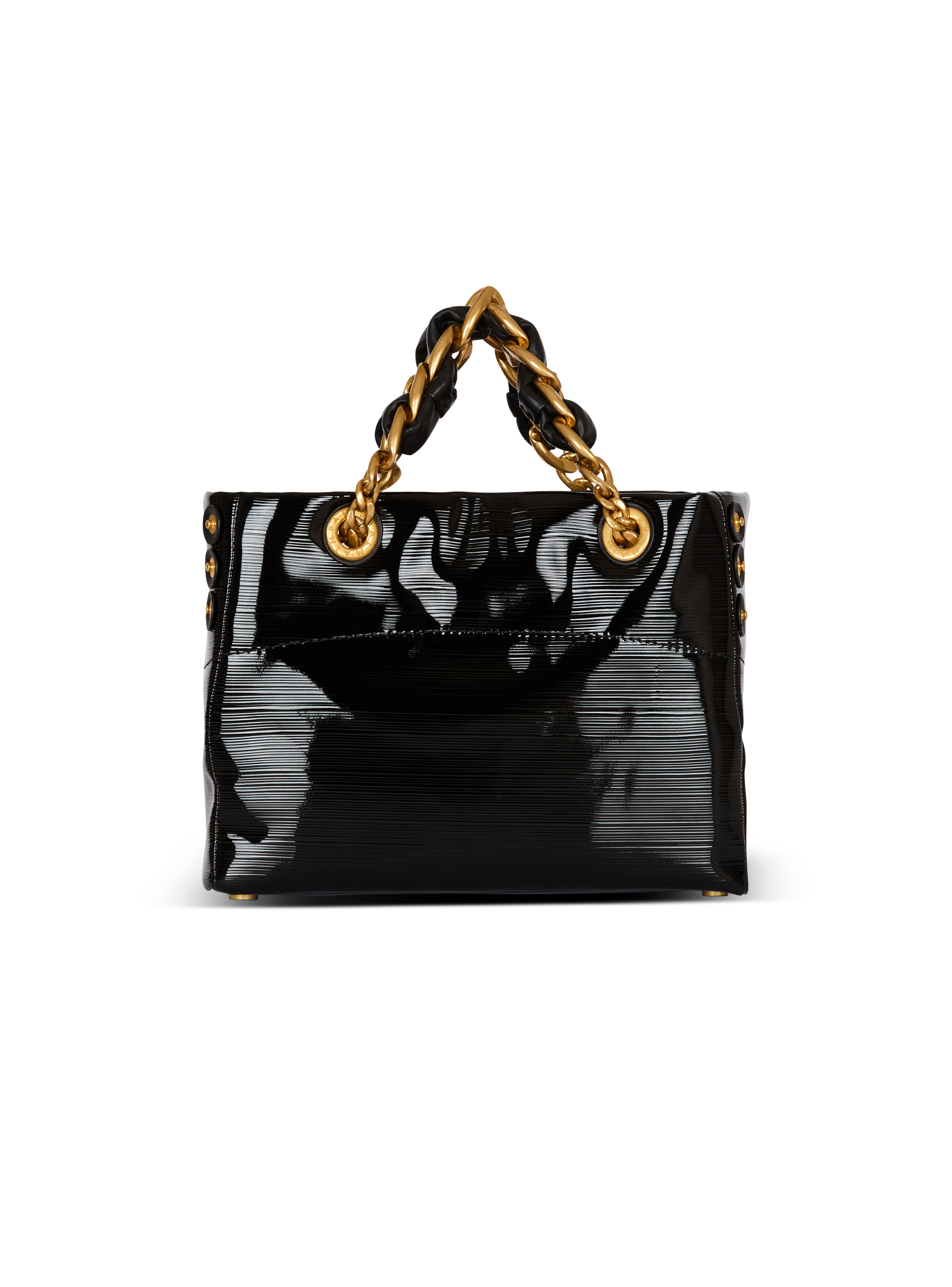 Small 1945 Soft tote bag in striped patent leather - 4