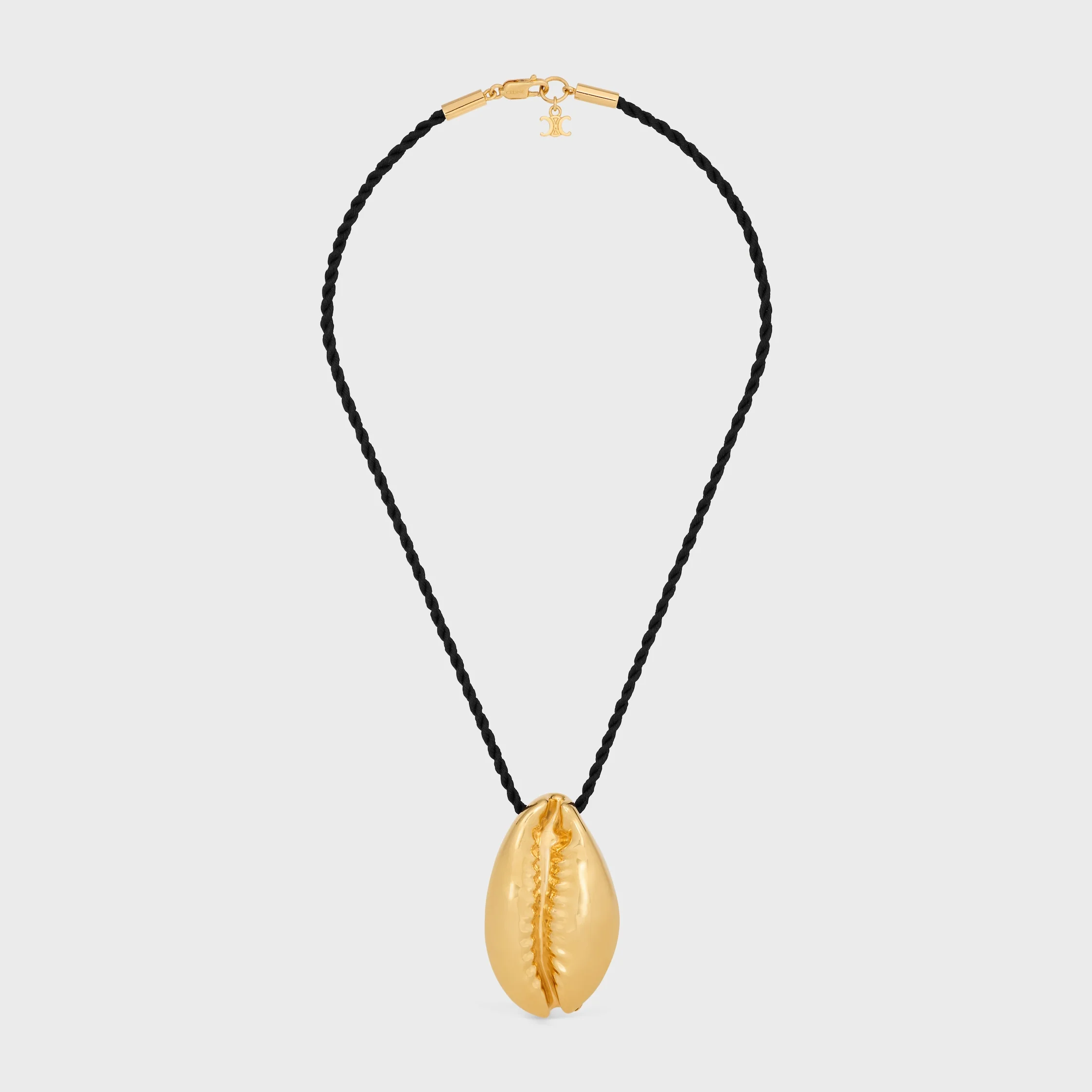 Celine Défilé Shell Necklace in Brass with Gold Finish and Silk - 1