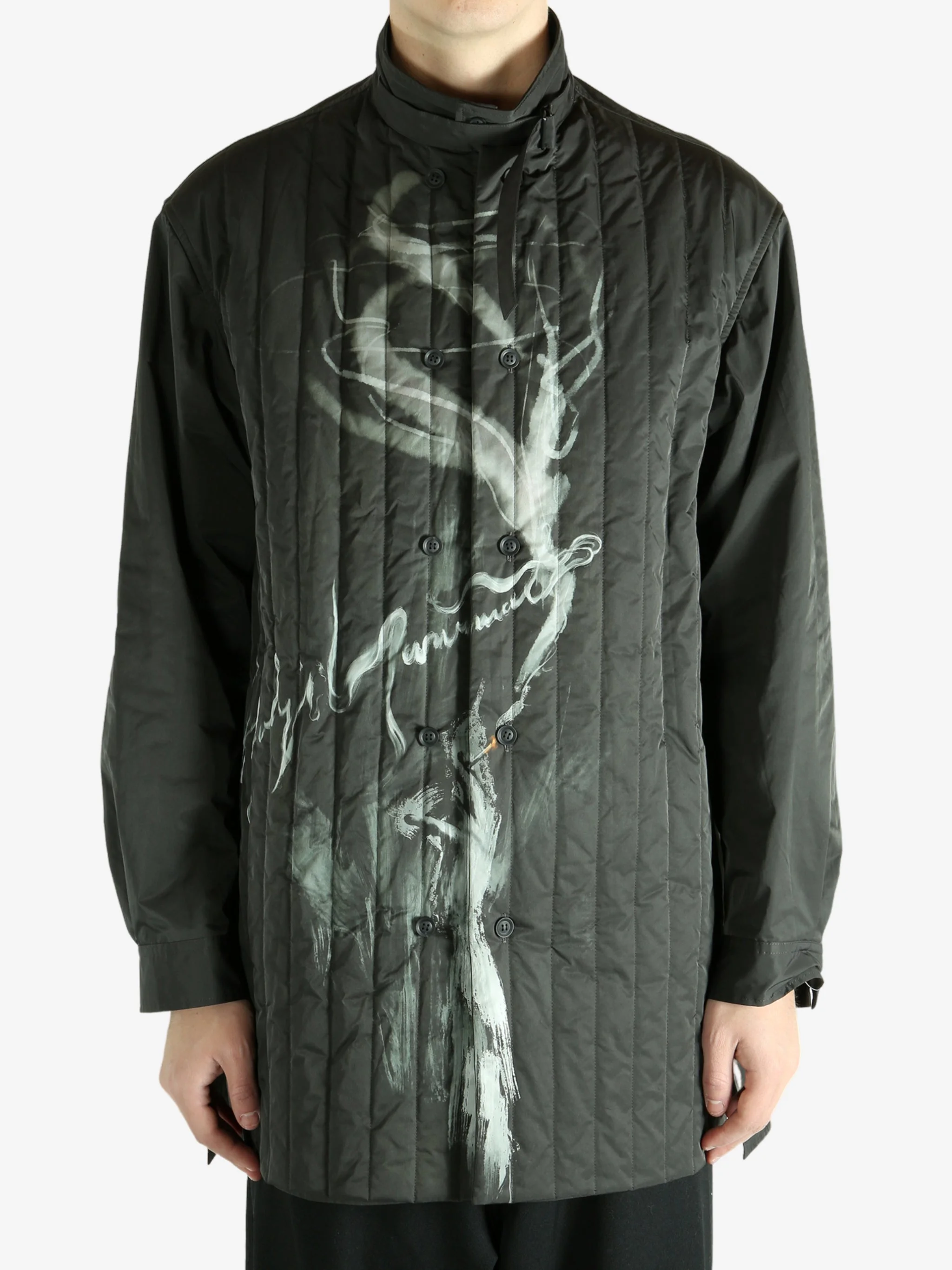 YOHJI YAMAMOTO POUR HOMME - Men Tobacco Pt Padded B Coat - 1