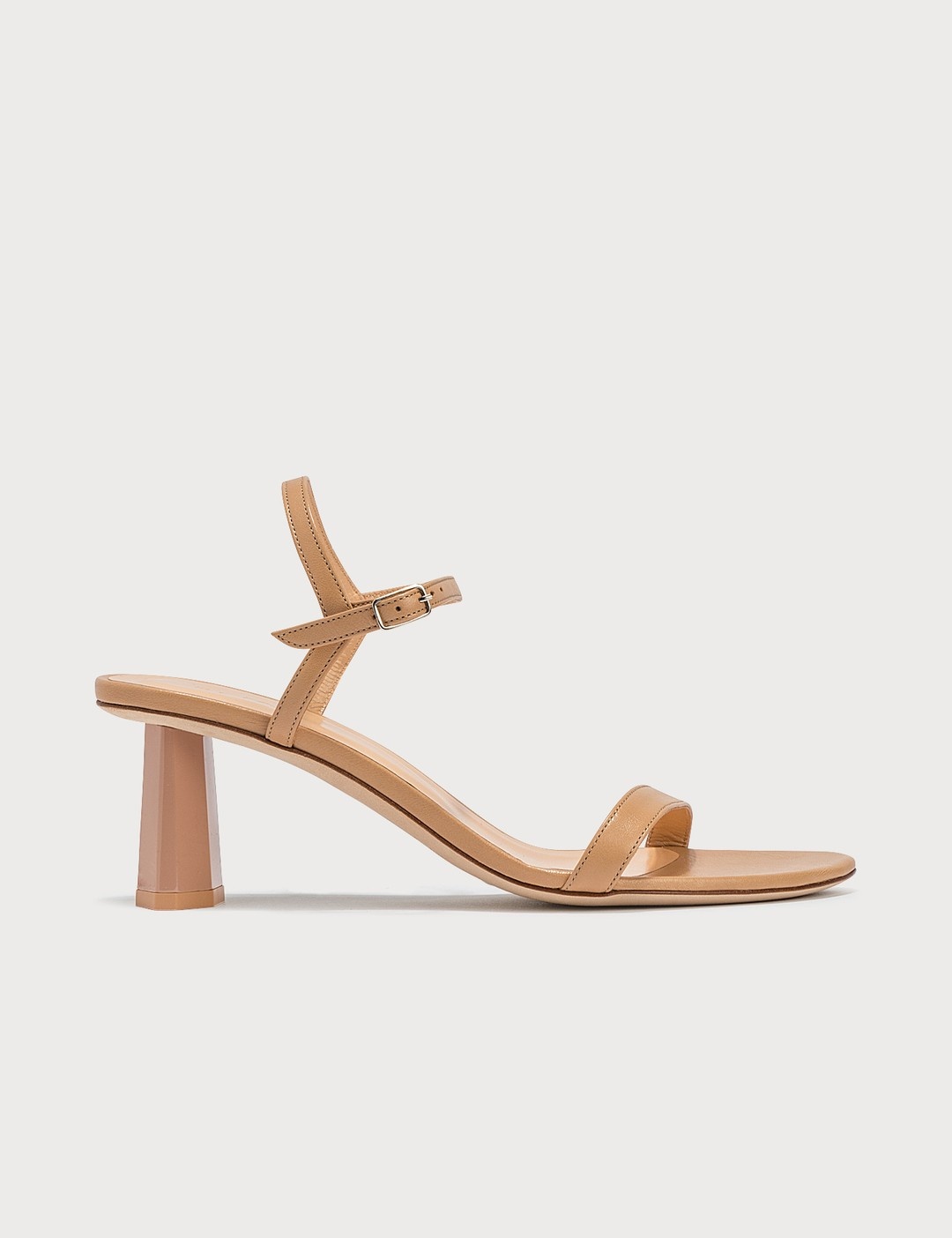 MAGNOLIA NUDE OSTRICH EMBOSSED LEATHER SANDALS - 1