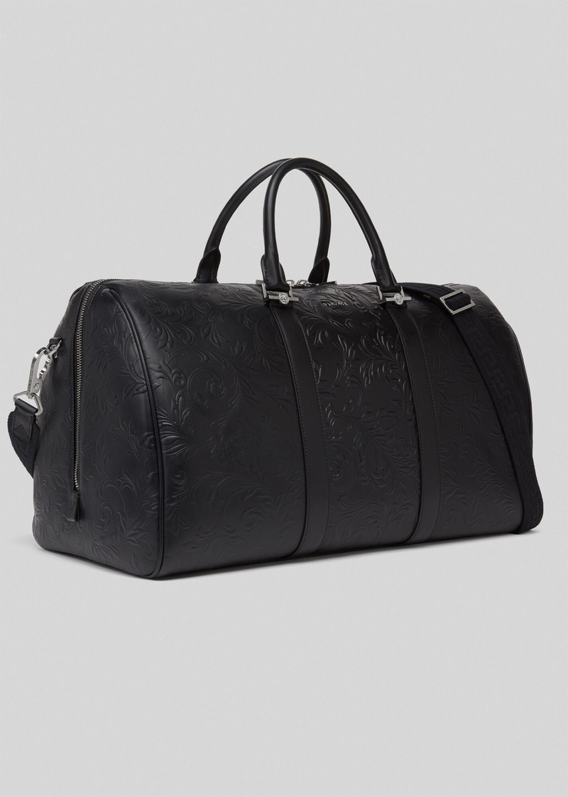 Embossed Barocco Leather Travel Bag 3