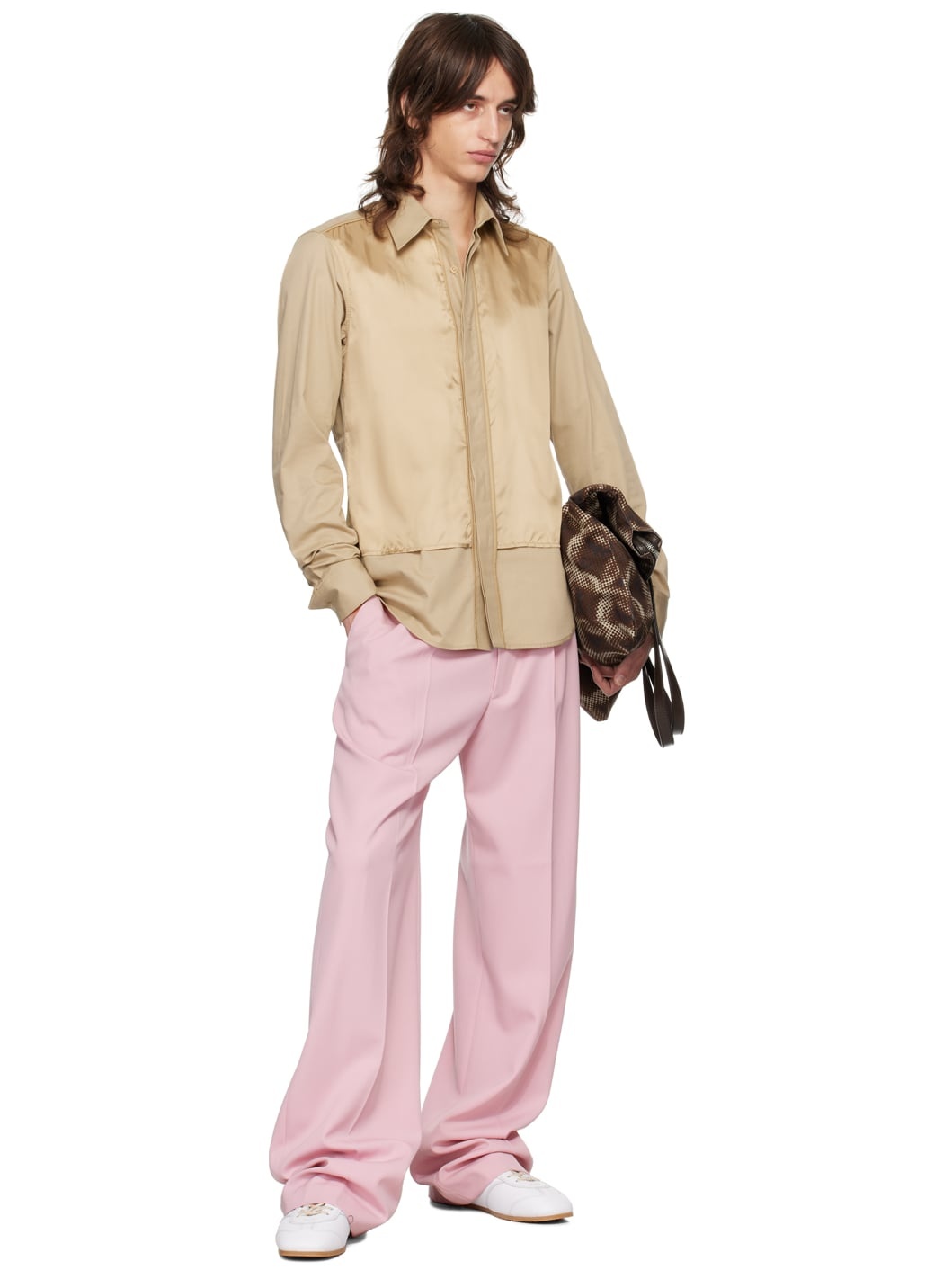 Beige Cotton & Silk Shirt - 4
