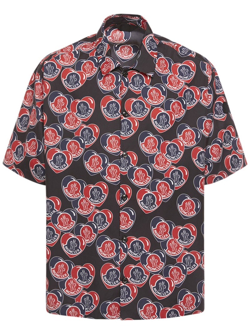 Heart printed cotton poplin shirt - 1