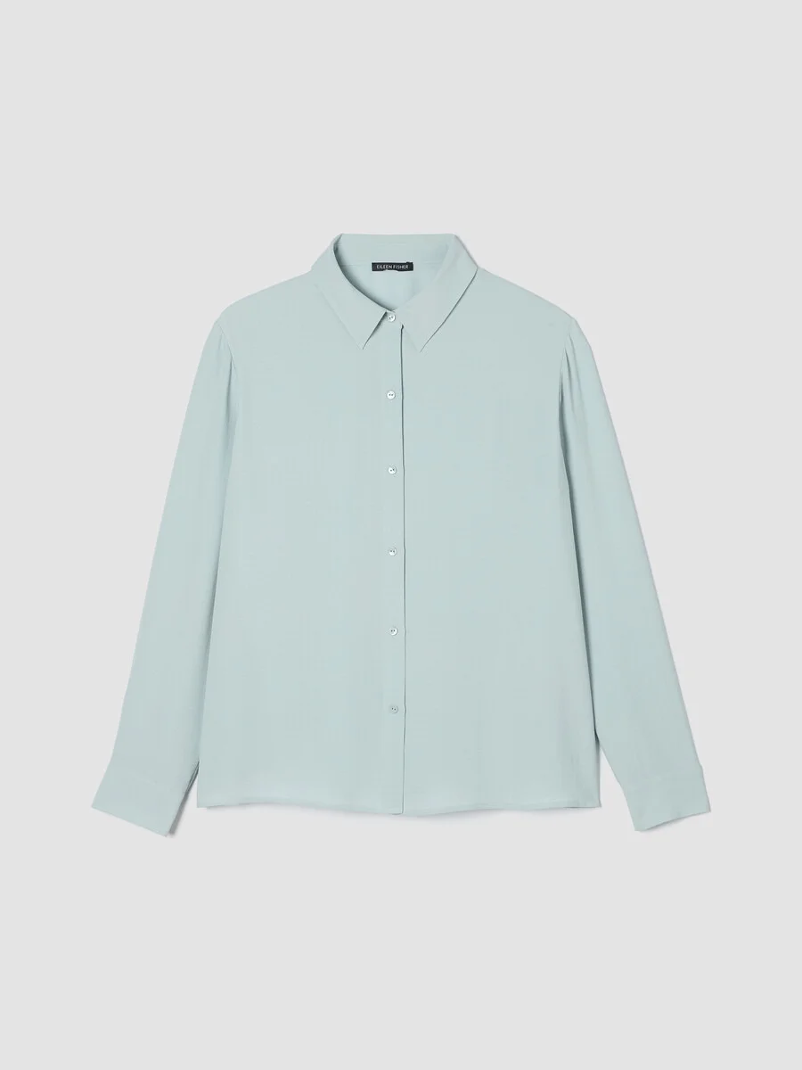 Silk Georgette Crepe Classic Collar Shirt - 1