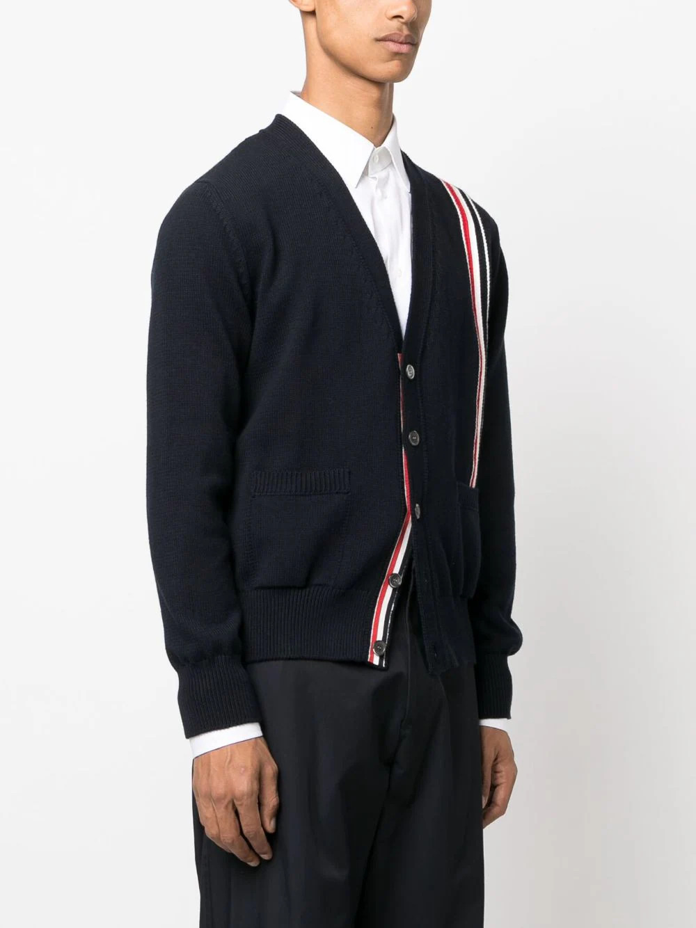Jersey Stitch Relaxed Fit V Neck Cardigan - 3