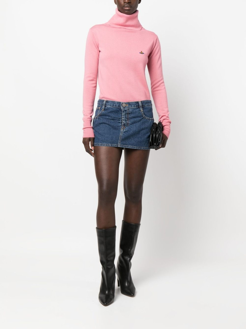 Vivienne Westwood Orb-embroidered  roll neck jumper outlook