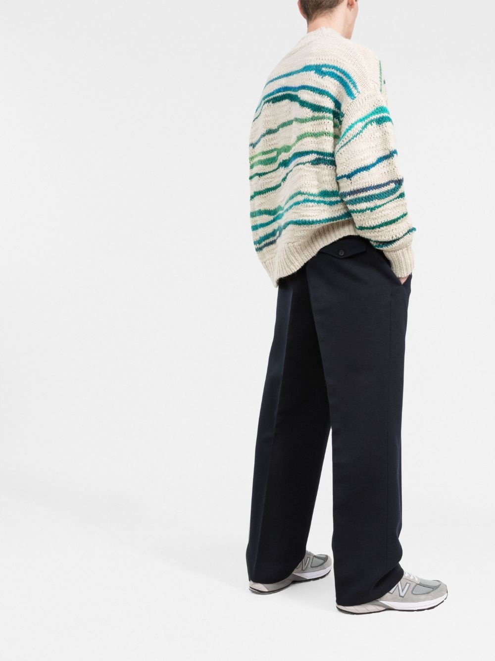pressed-crease straight-leg trousers - 4
