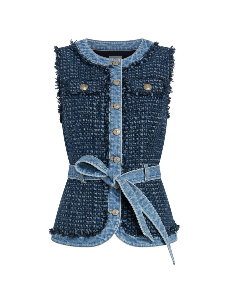 Joans frayed belted vest 1