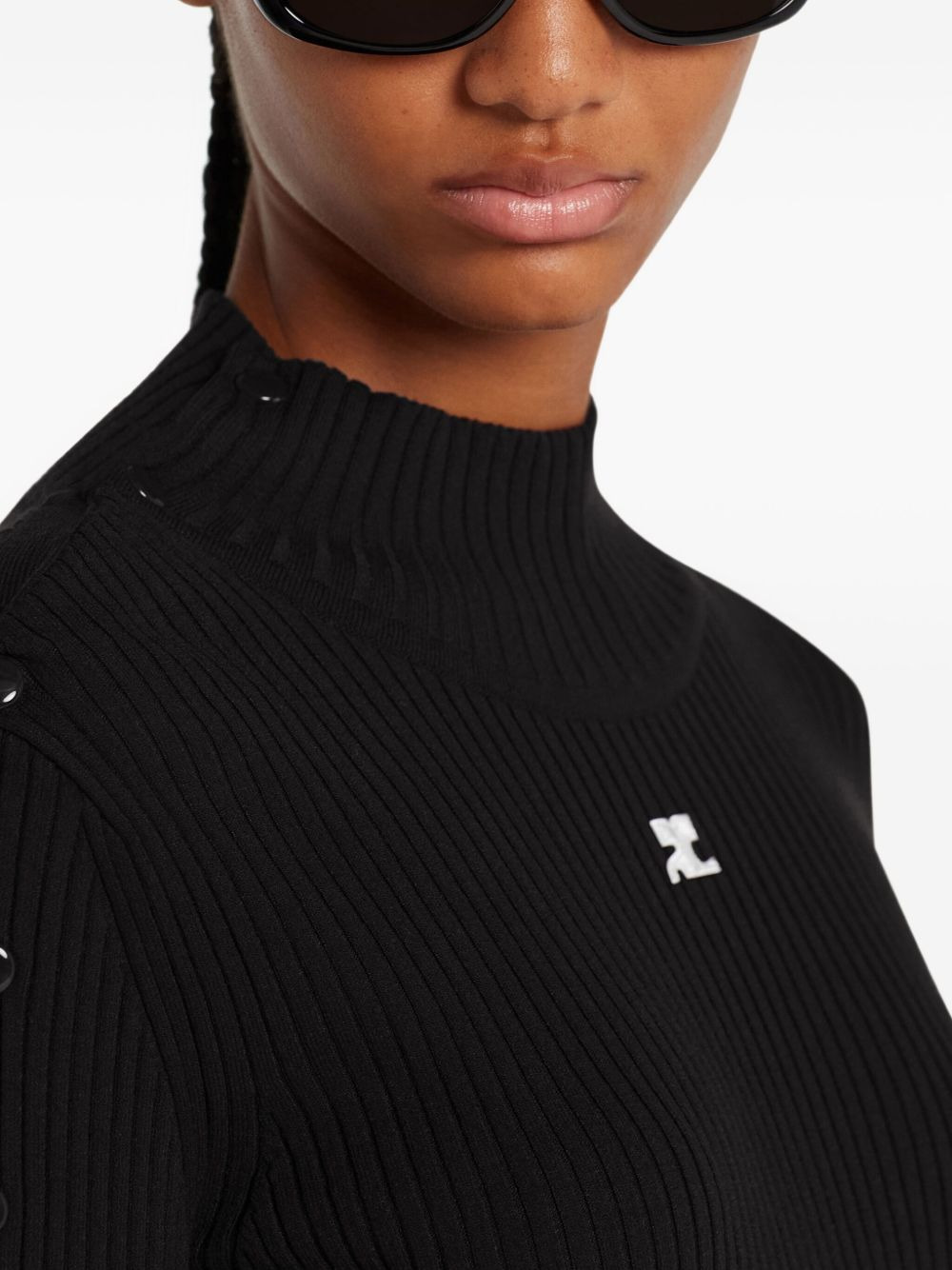 ribbed button-detail dress - 5