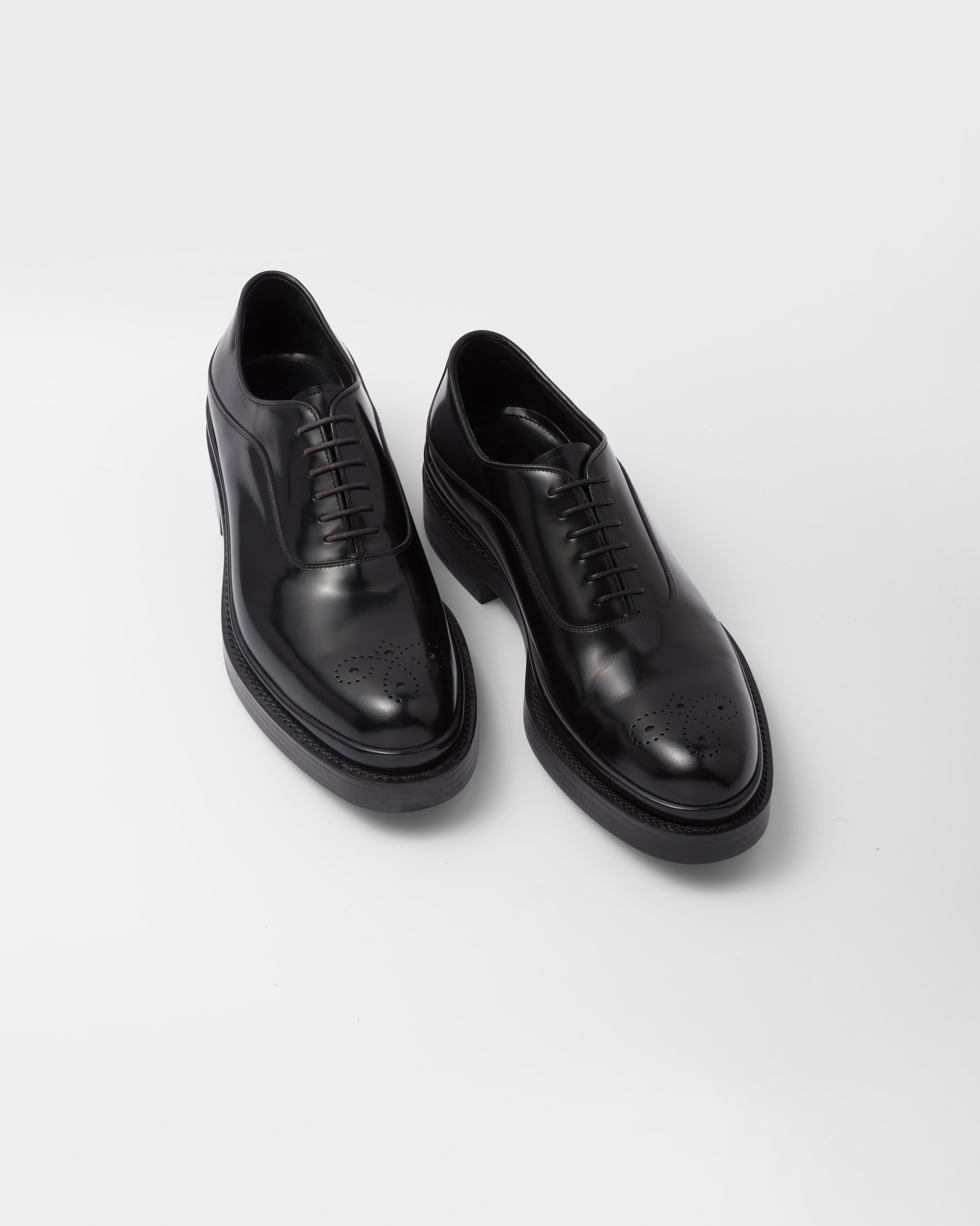 Prada Brushed Leather Oxford Shoes | REVERSIBLE