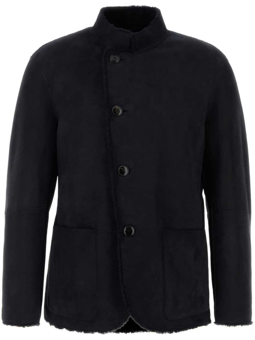 shearling-trim jacket - 1