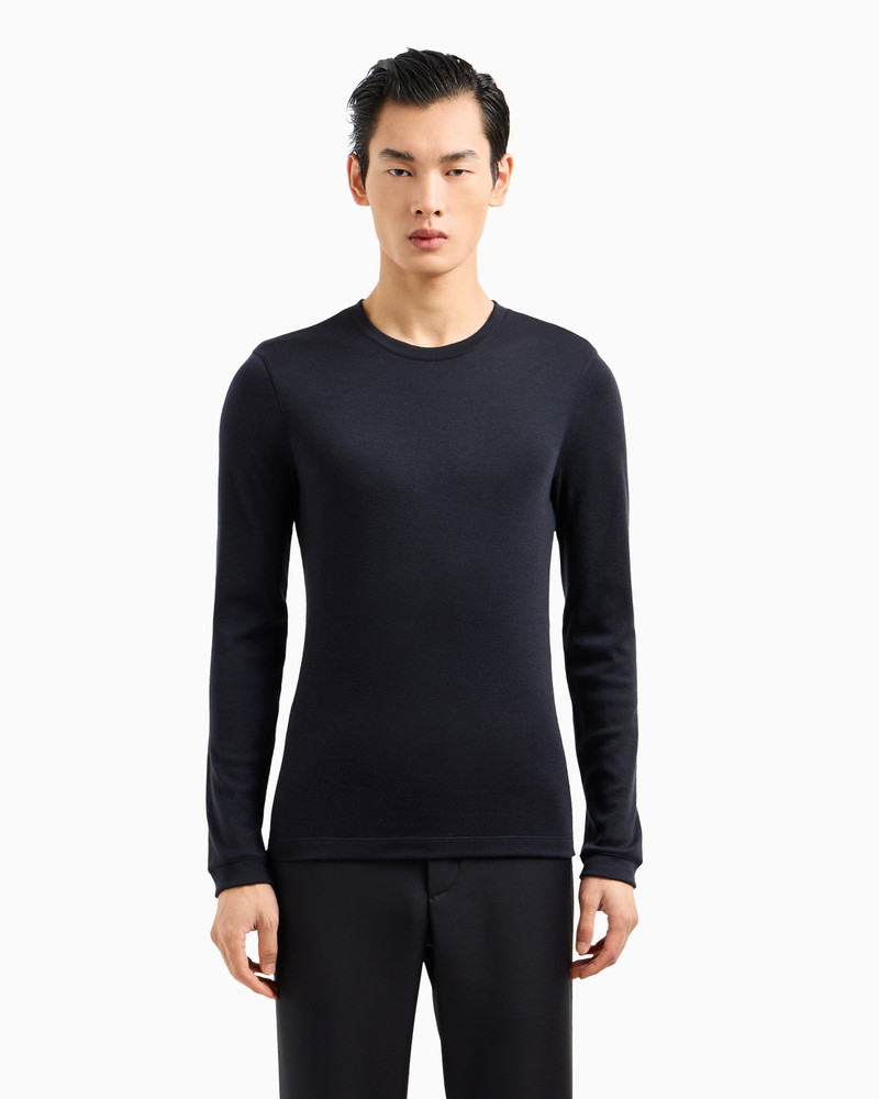 GIORGIO ARMANI Pure cashmere interlock crew-neck jumper outlook