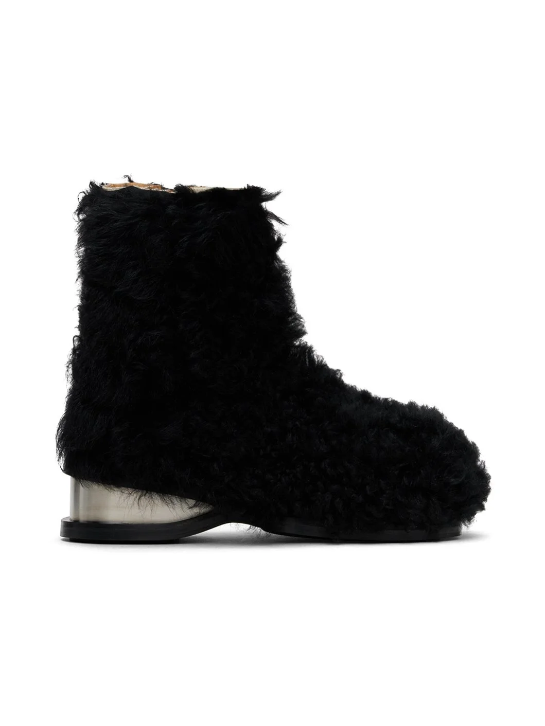 Black Stun Shearling Boots - 1