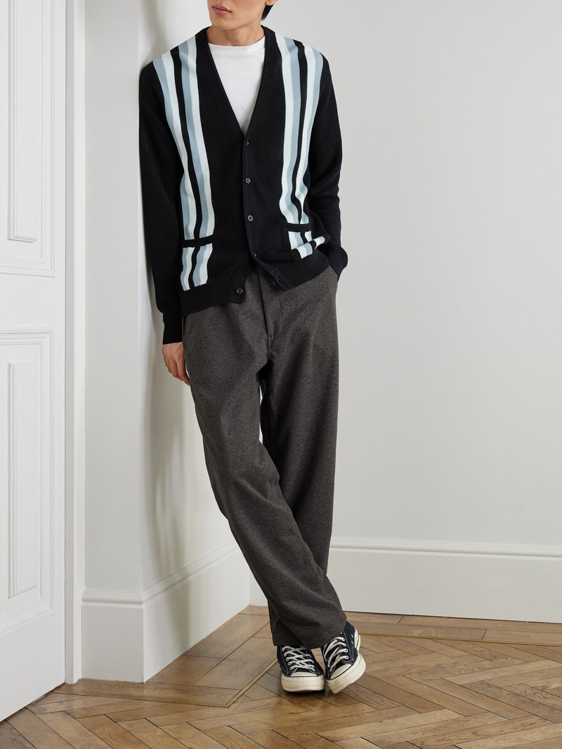 BEAMS PLUS Striped Cotton Cardigan Black outlook