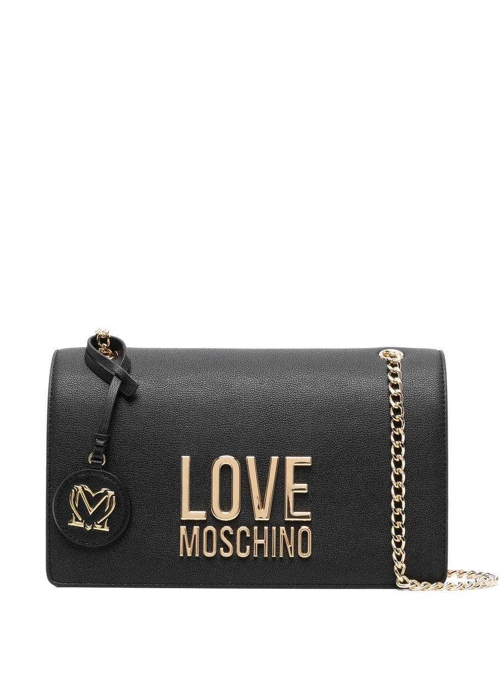 logo-lettering faux leather shoulder bag - 1