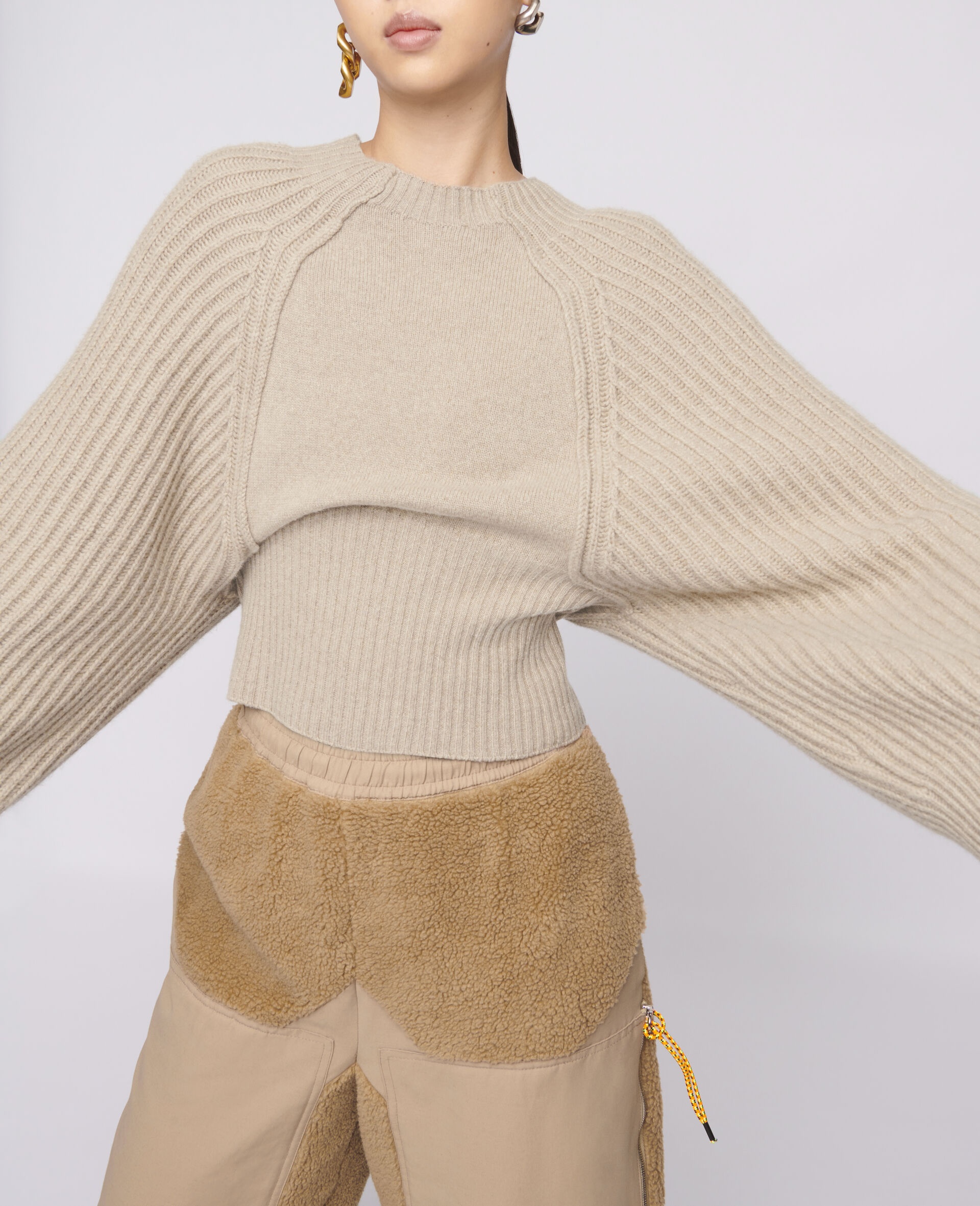 Cropped Knit Sweater - 4