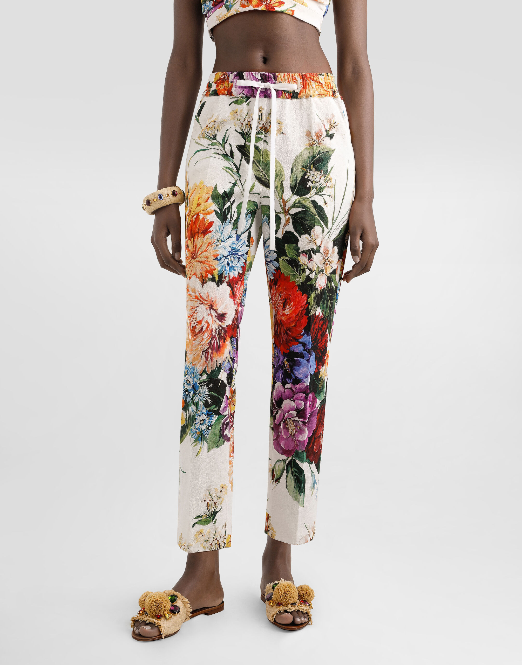 Flower bouquet-print trousers - 2
