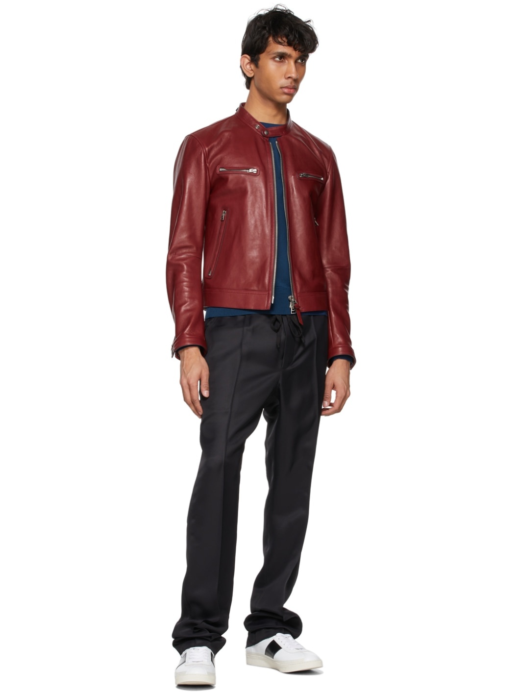 Black High-Shine Atticus Trousers - 4