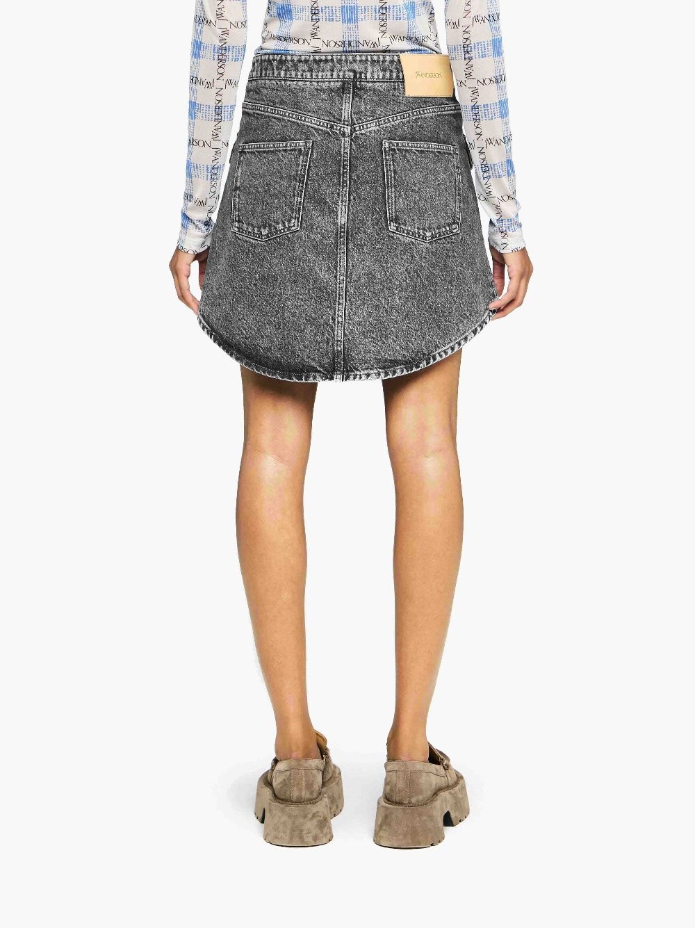 CURVED PATCH POCKET MINI SKIRT - 3