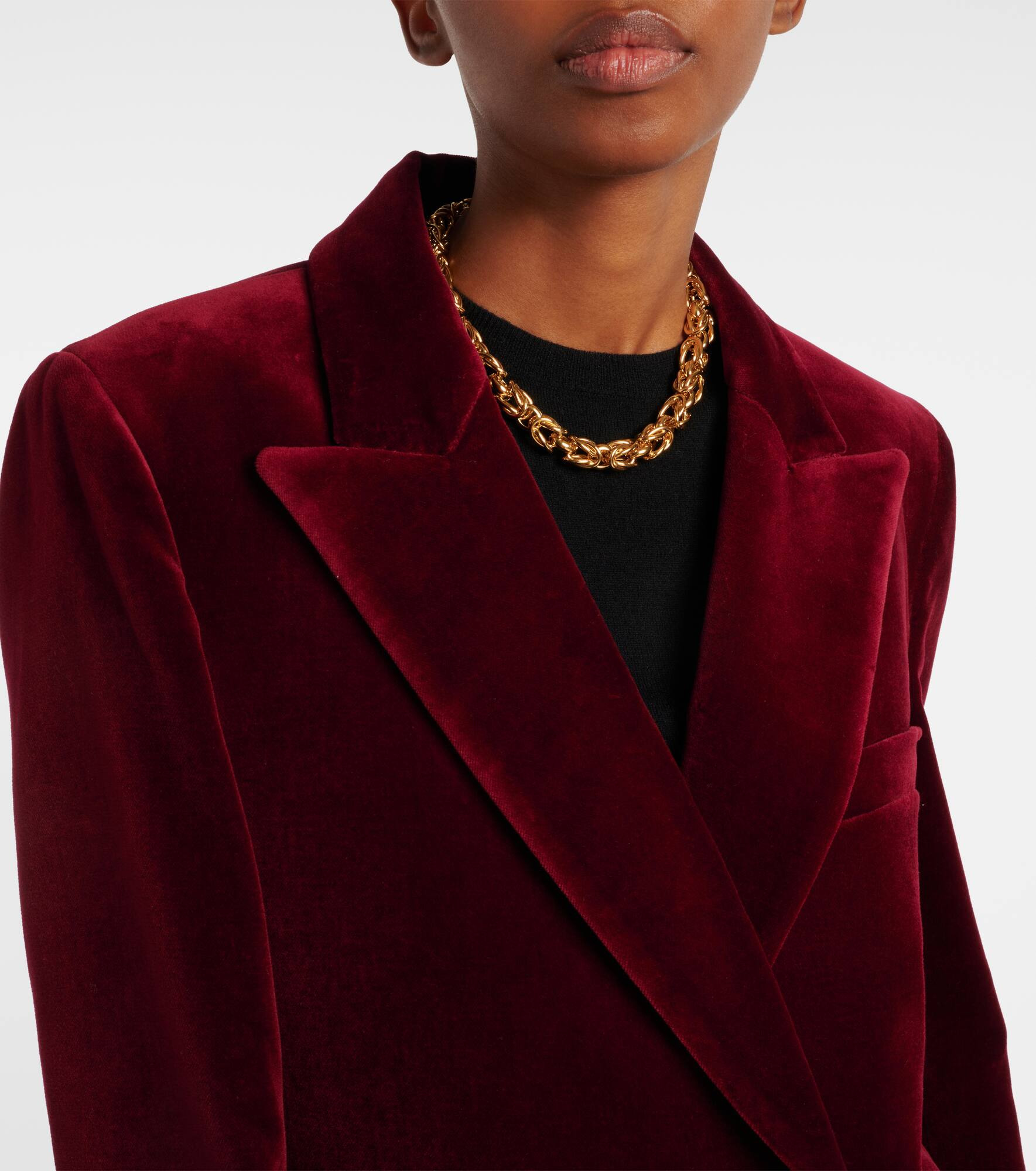 Everynight double-breasted cotton velvet blazer - 4