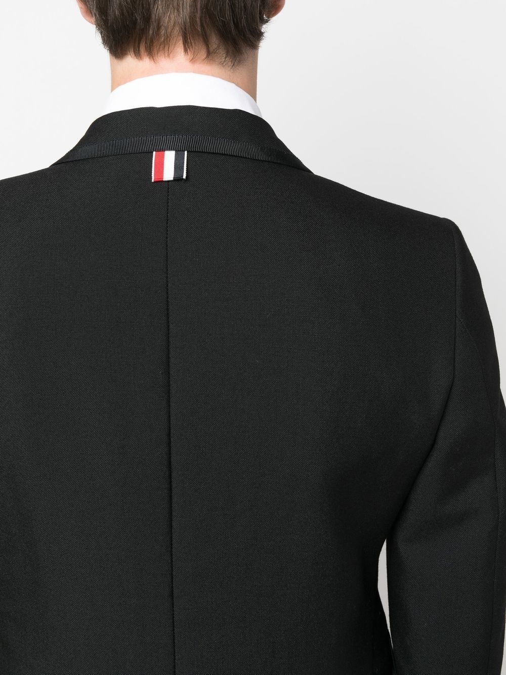satin-trim wool blazer - 5