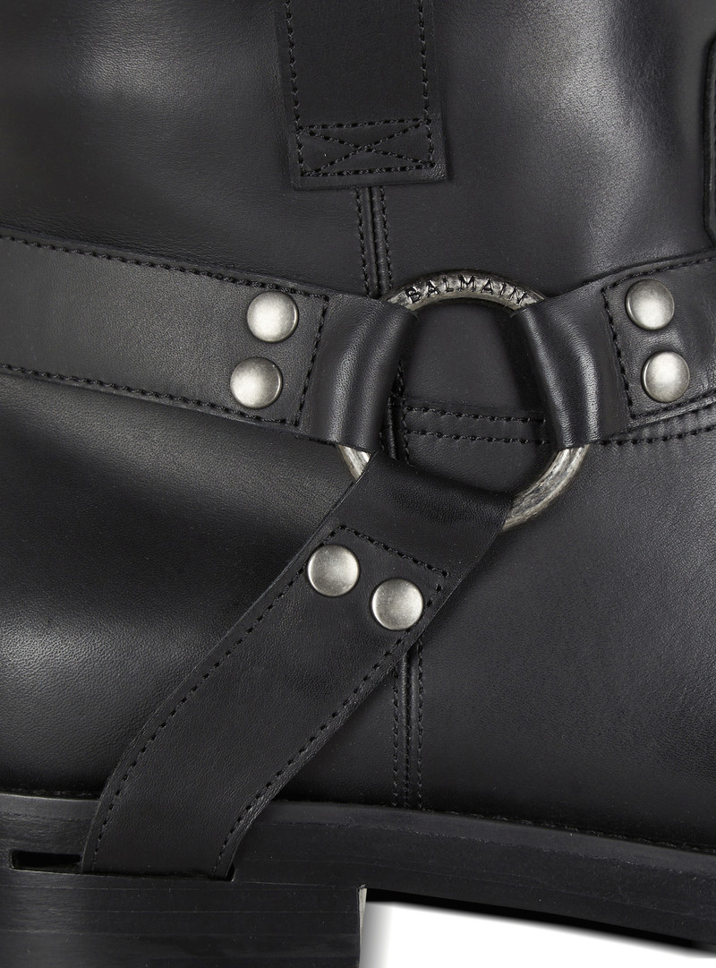 Calfskin leather biker ankle boots 6