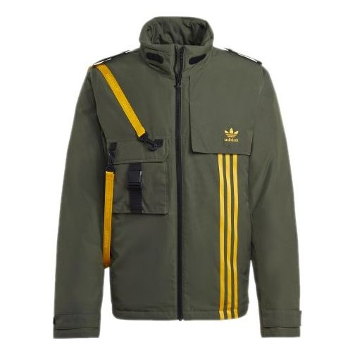 adidas originals Back Large logo Cargo Sports Down Jacket Basic Green GJ6737 - 1