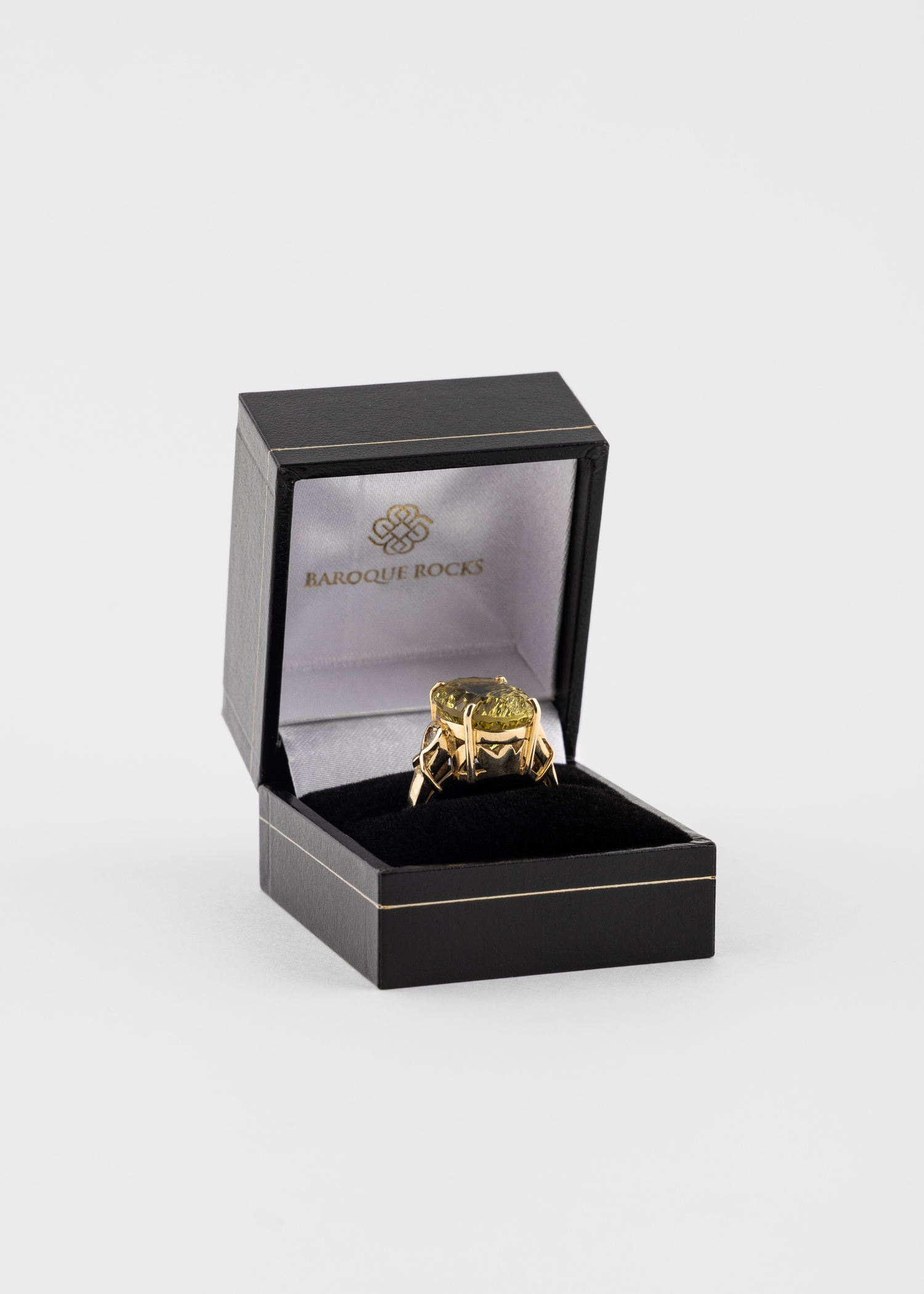 'Diamond and Sunburst Yellow Topaz' Gold Cocktail Ring by Baroque Rocks - 3