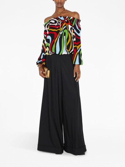 PUCCI abstract-print off-shoulder blouse outlook