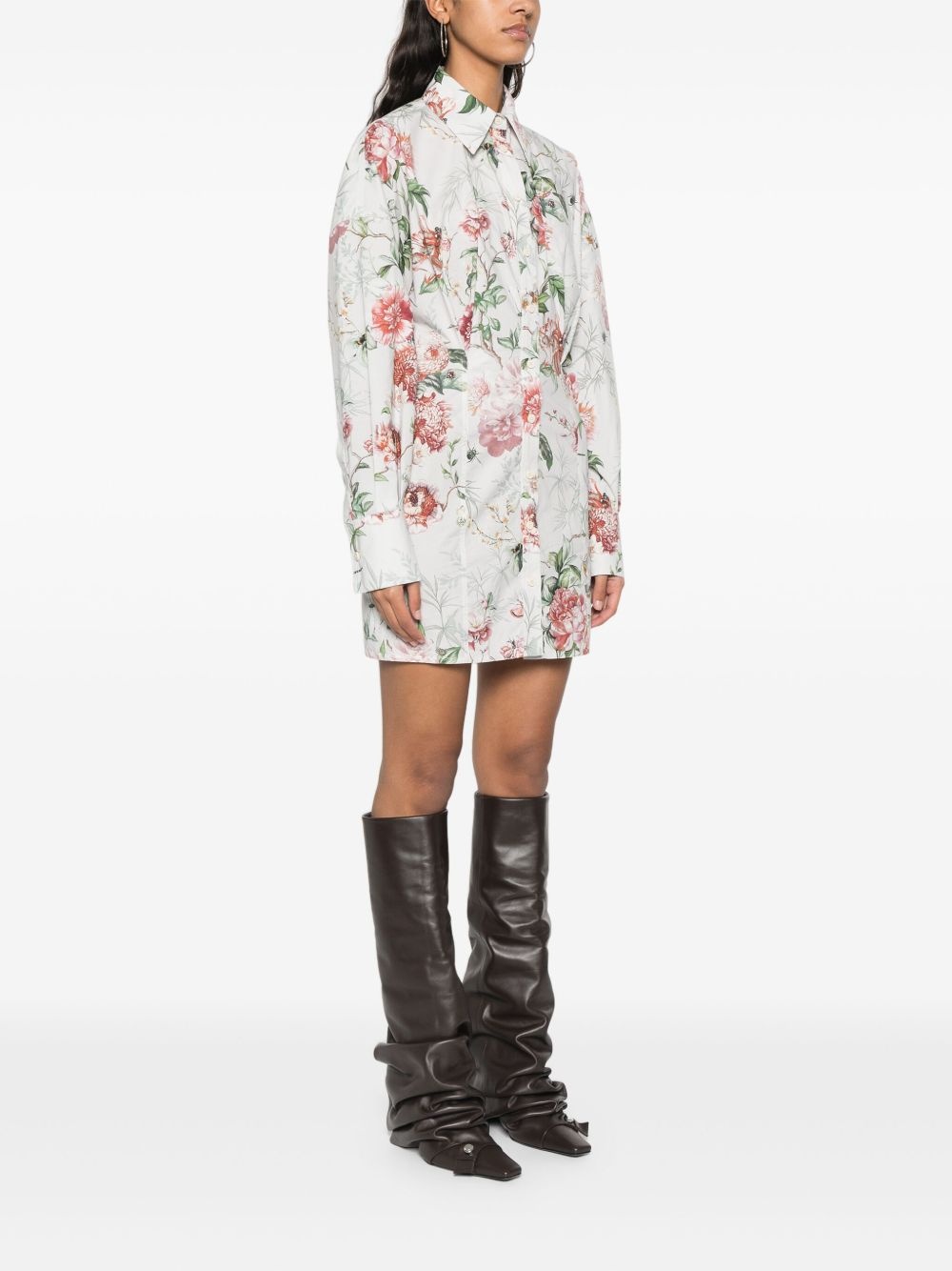 floral-print mini dress - 3