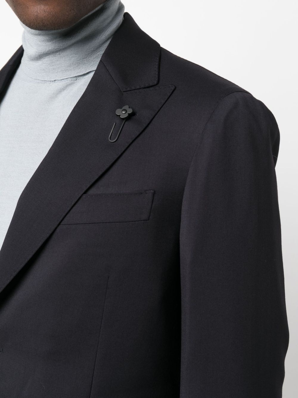 single-breasted two-piece wool suit - 5