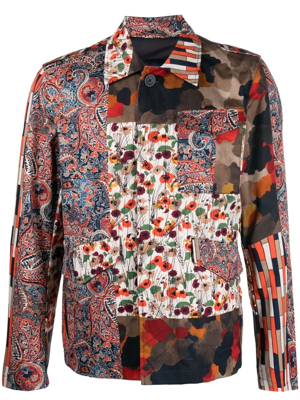 multi-print pattern shirt jacket - 1