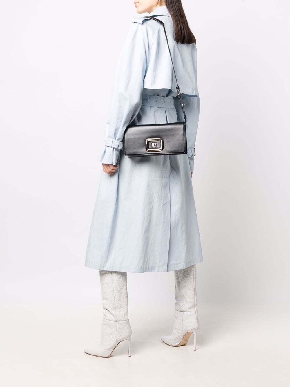 embossed-logo leather shoulder bag - 2
