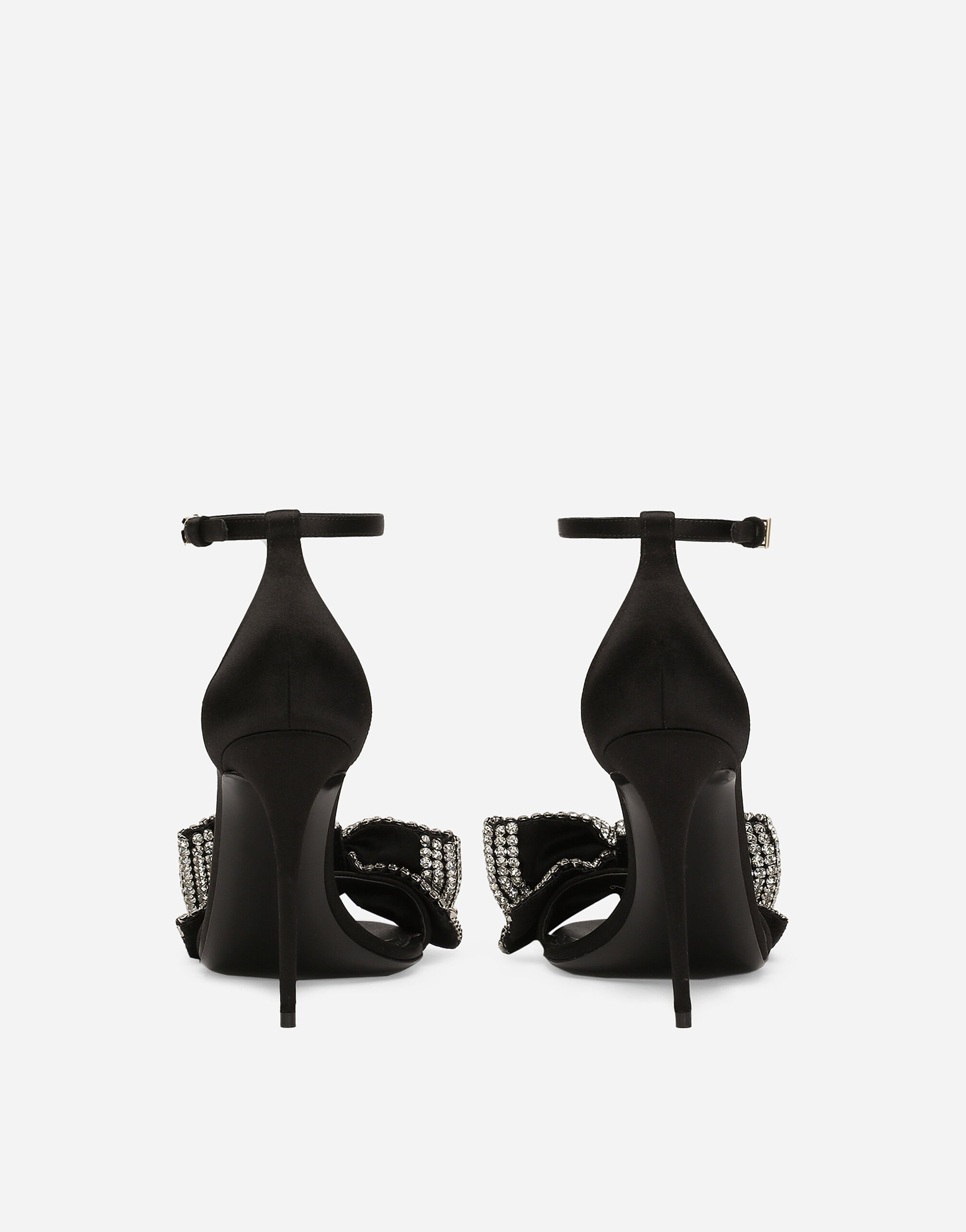 Satin sandals with rhinestone embellishment - 3