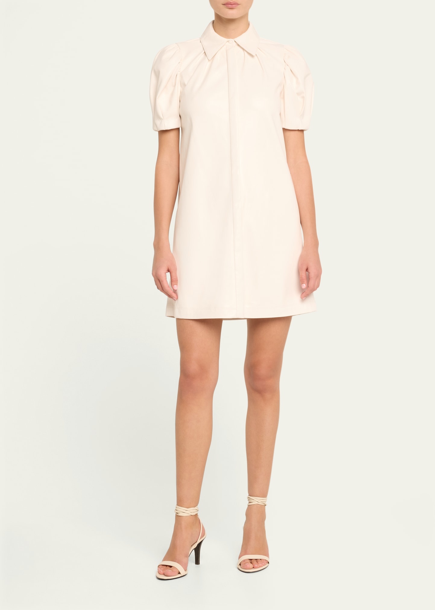 Jem Vegan Leather Mini Shirtdress - 2