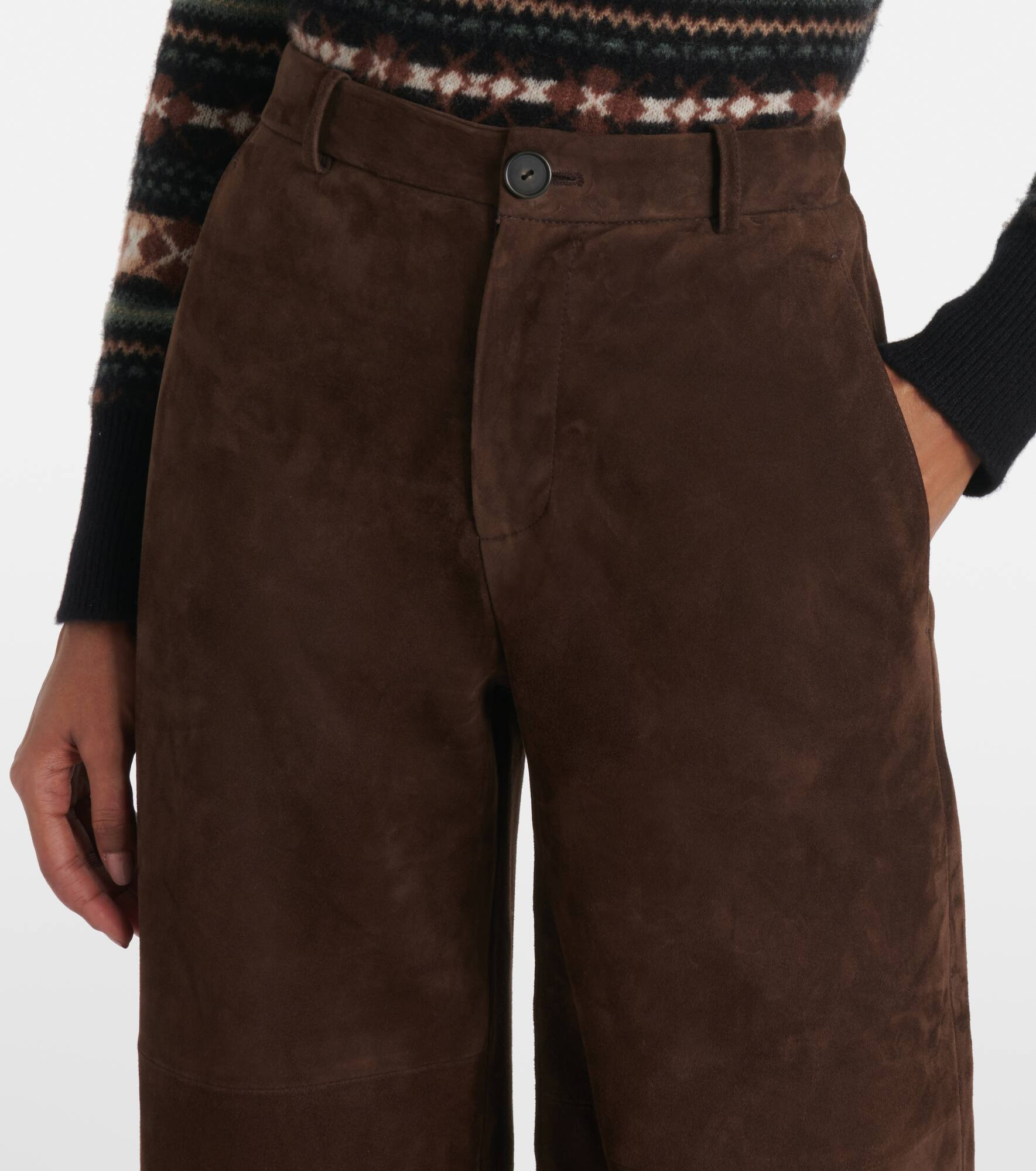 Leather straight pants - 4