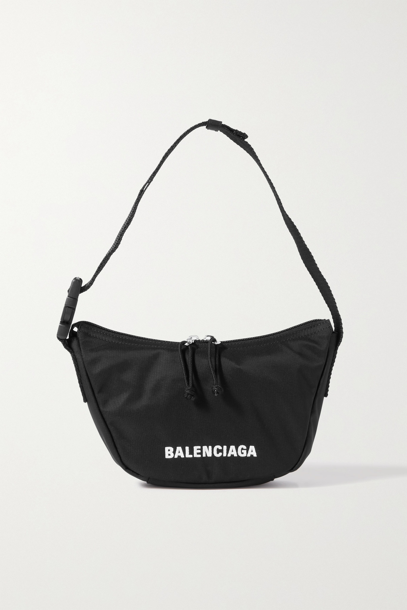 Wheel Sling embroidered shell shoulder bag - 1