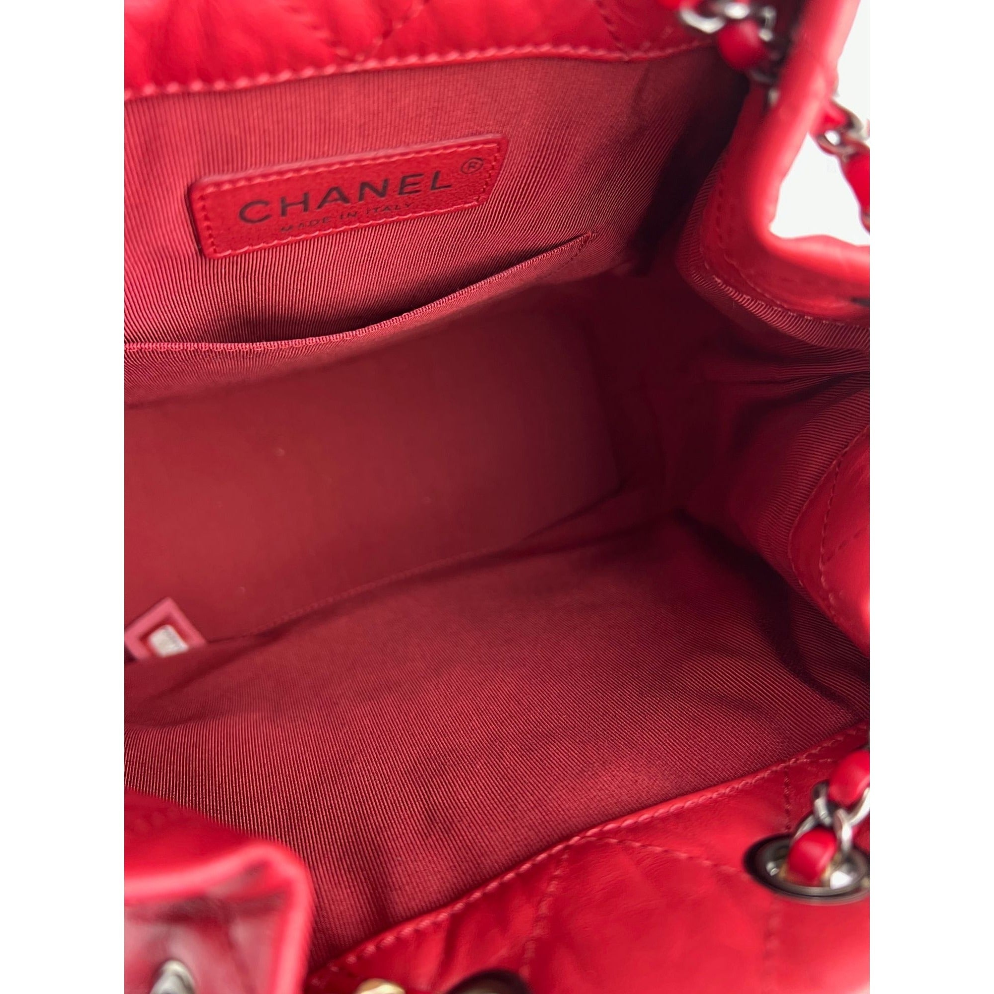Chanel Aged Calfskin Quilted Small Gabrielle Red Backpack - 5