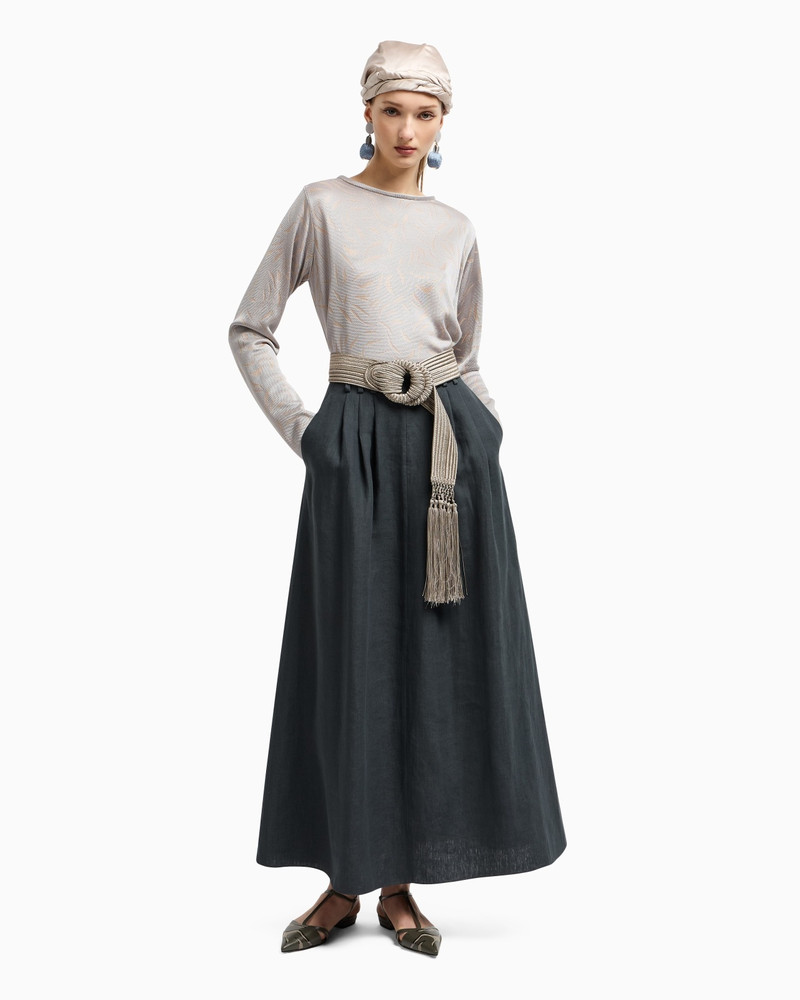 GIORGIO ARMANI CREW-NECK JUMPER IN TWO-TONE JACQUARD VISCOSE JERSEY outlook