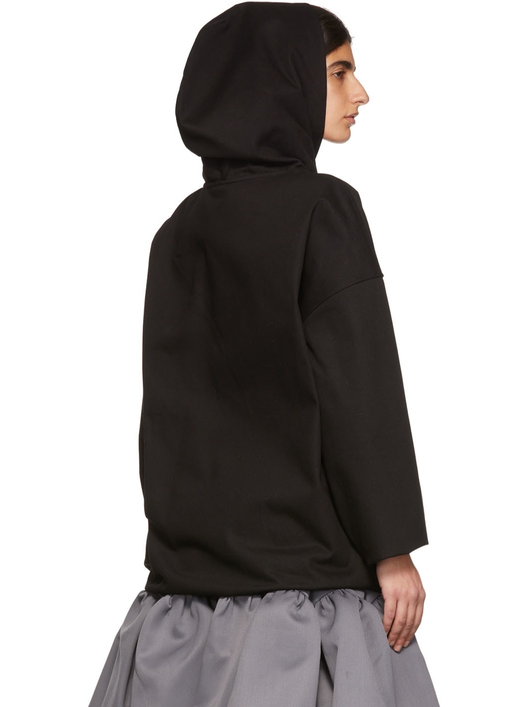 Black Cotton Hoodie - 3