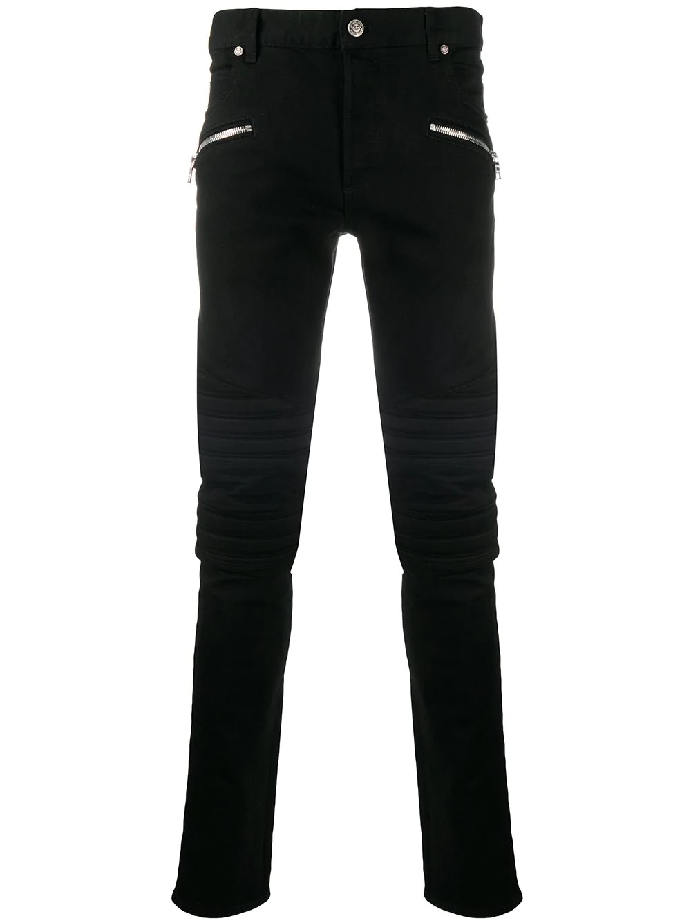 zipped pocket skinny jeans - 1