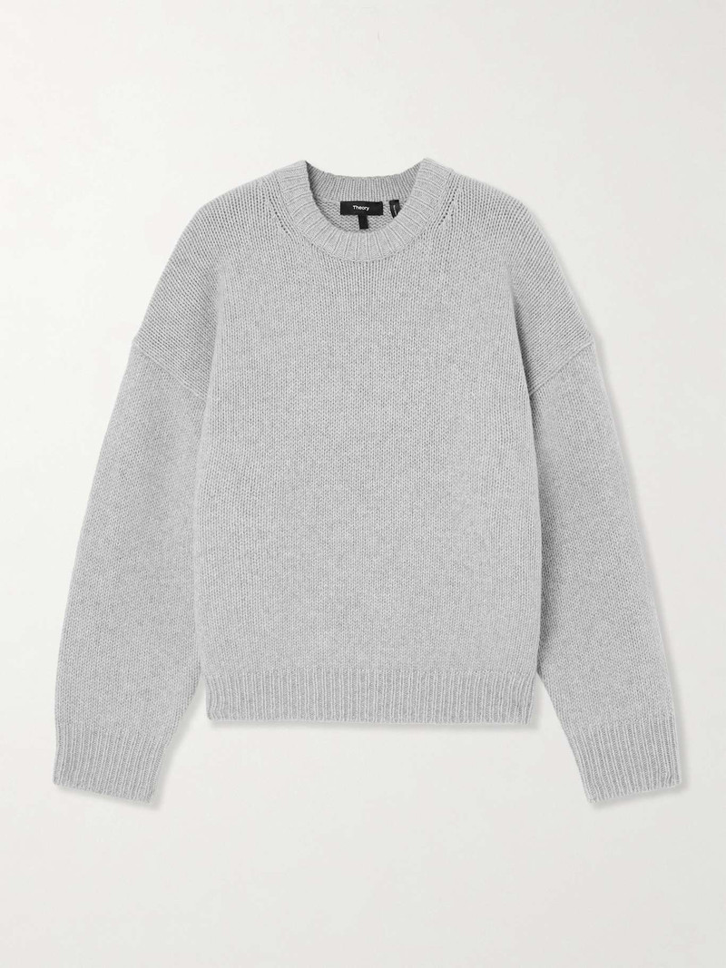 Oversized wool and cashmere-blend sweater Gray - 1