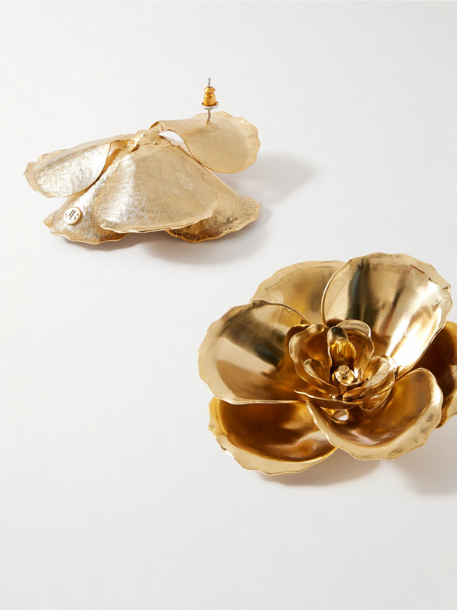 Gladiolus gold-tone earrings Gold - 3
