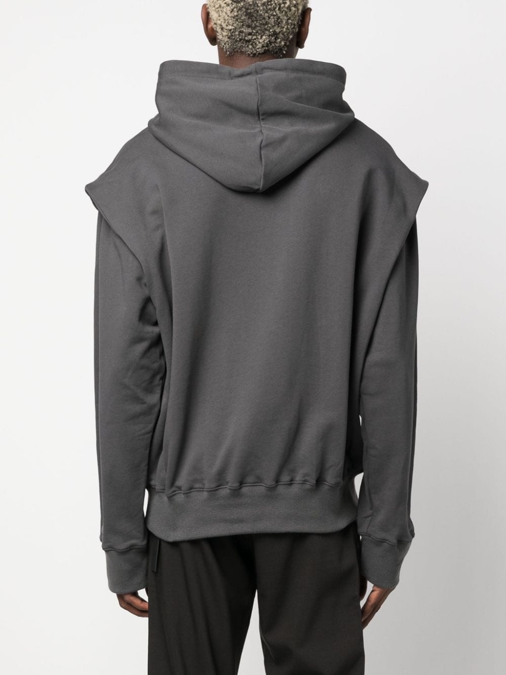 Outline logo-print cotton hoodie - 4