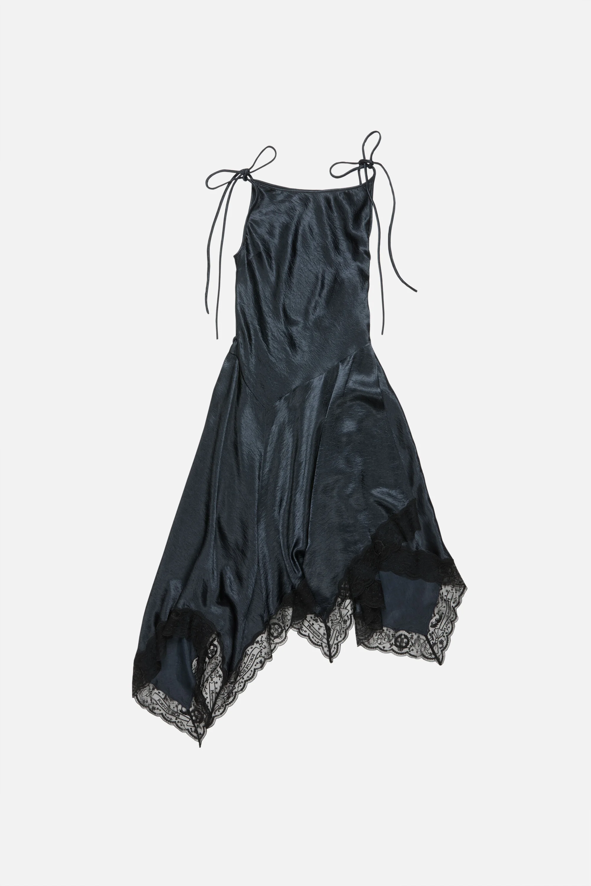 Satin lace dress - Petrol blue - 1