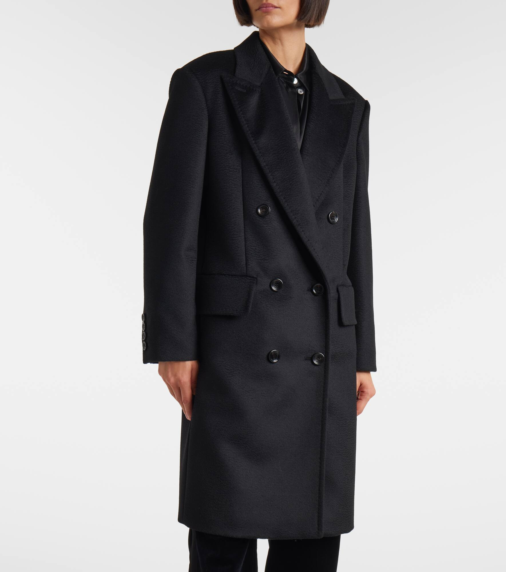 Cosa double-breasted camel hair coat - 6